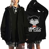 nicamaikoo Anime Detective Conan Jumper Conan Edogawa Hoodies Stylish Basic Zipper Coat Edogawa Conan Cardigan Gift for Anime Lovers