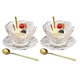 小鉢&受け皿3色セット おしゃれ 小皿 陶器 ガラスボウル ガラス食器 クリア 食器 かわいい デザート かき氷 そうめん 深皿 キッチン 北欧 (高底タイプ)