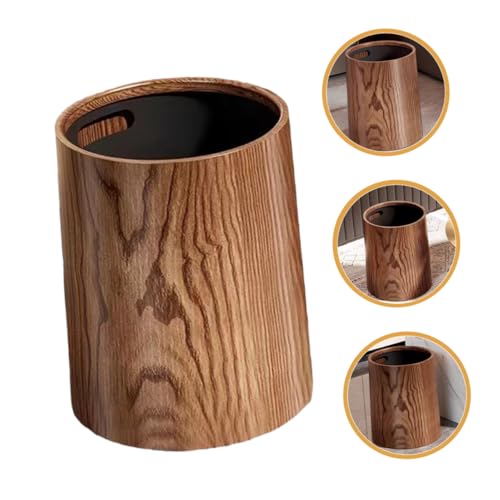 Caneca de basura rectangular estilo vintage light brown miniatura 3