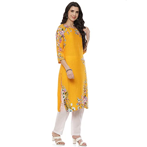 Image of Rangriti Red Liva Straight Kurta for Women