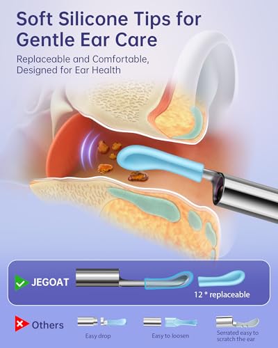 Ear Wax Removal Tool Camera, Ear Cleaner with Camera, Ear Cleaning Kit 1296P HD Ear Scope, 6 LED Lights and 12 Ear Picks, Earwax Removal with Otoscope to Earify Earwax for iOS and Android - Image 4