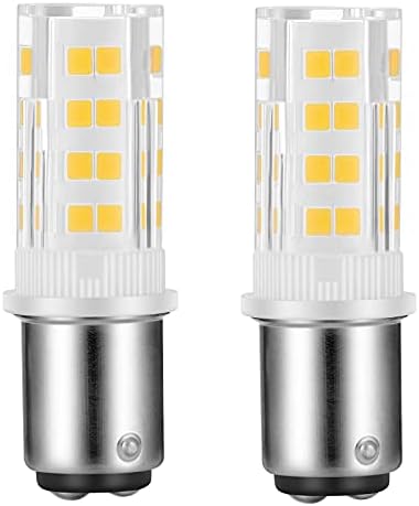 JSMIECO BA15D LED Bulb Double Contact Bayonet Base,120 Volts 4W LED Light Bulb, Warm White 3000K,for Sewing Machine Lamp, 40W Halogen Replacement Bulb,Non-dimmable (Pack of 2)