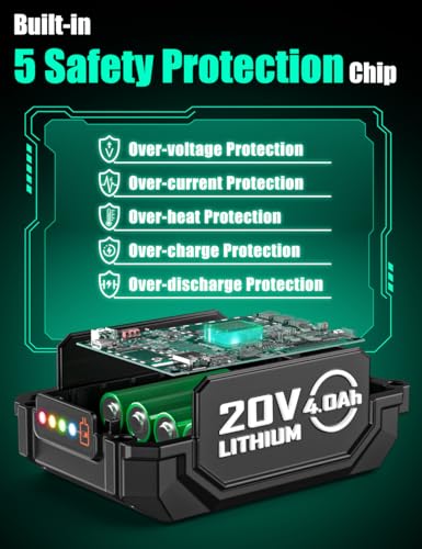 Image of KIMO 20V Battery Pack, Long Life Battery for Cordless Drill, Angle Grinder, Brad Nailer, Cordless Oscillating Tool, Impact Drill Driver, All 20V Battery-Powered Tools