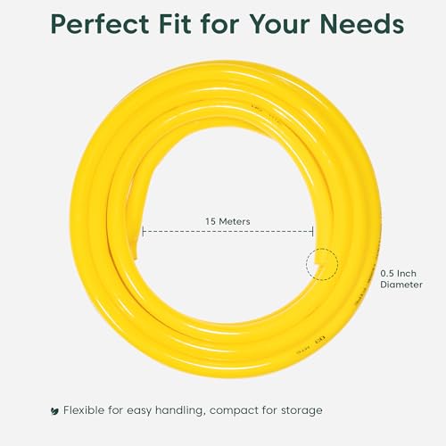 Image of Kyari Garden Hose Pipe Non-Braided 15 Meter 0.5 Inch Without Clamps - Heavy-Duty Flexible PVC Water Pipe for Home Garden, Plants, Car Wash, Cooler Filling, Balcony & Outdoor Use