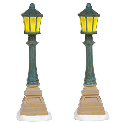 Department 56 Village Cross Product Accessories Christmas Street Lanterns Lit Figurine Set, 4.75 Inch, Multicolor