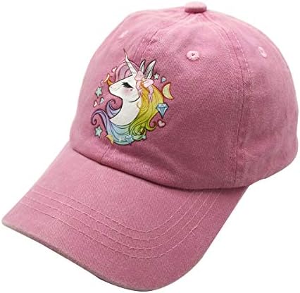 Waldeal Girls' Adjustable Cute Unicorn Hats, Baseball Cap for 3-12 Years