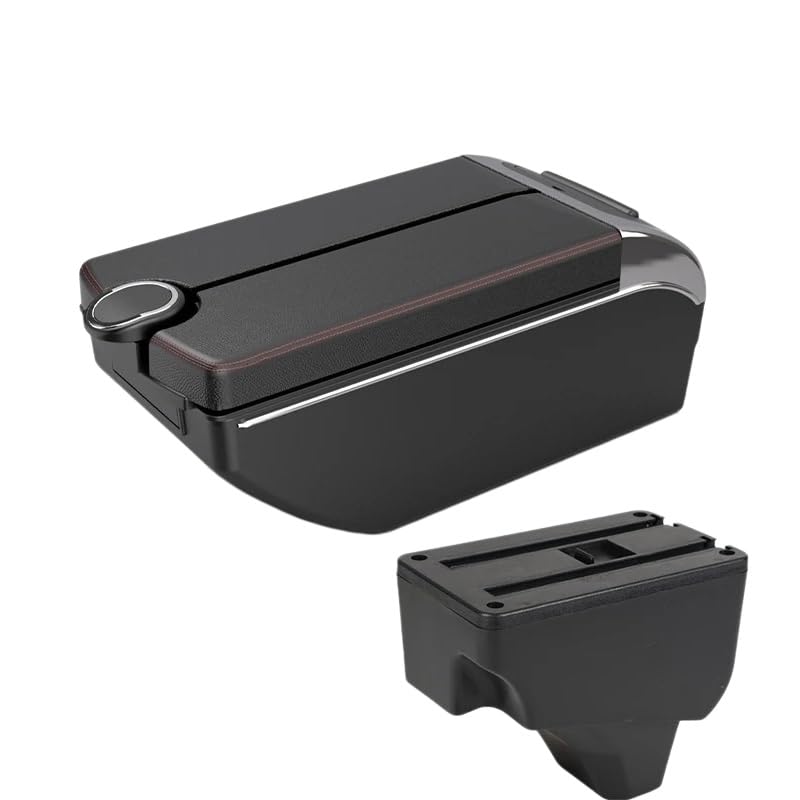 Couverture d'accoudoir de voiture Accoudoir pour Console centrale pour Peugeot 208, accessoire de rangement pour 2008 2019 – 2023 | B1 Red line 7 usb