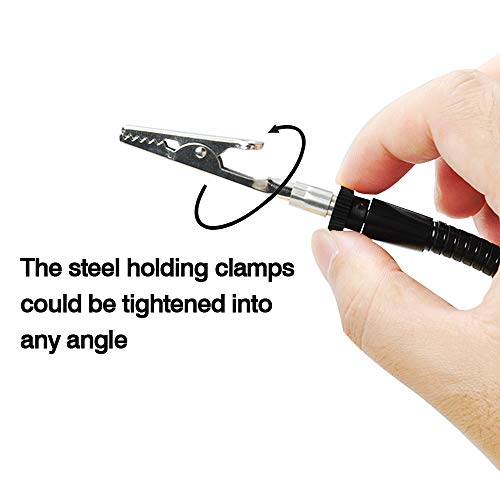 Soldering Helping Hands Third Hand Tool with Heavy Duty Steel Base, Third Hand Soldering Tool and Vise with 6 Flexible Gooseneck Metal Arms and Clips for Soldering Work Station - Thumbnail 7