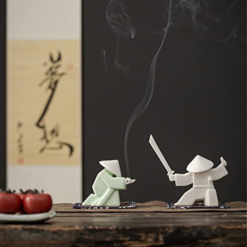 Lyart Tea Pet Warrior Statue Figurine Tea Ornament Accessories Cute Kung Fu Tea Decoration Gift For Tearoom Home Office Children's Day Gift For Tea Lover (White1 And White2) #TOP5