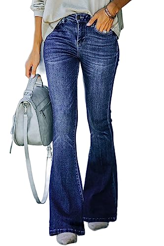 Atditama Relaxed Straight Leg Stretch Jeans for Women Mid Rise Bootcut Stretch Boyfriend Mom Wide Jeans4