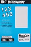 Headline Sign 31232 Stick-On Vinyl Numbers, White, 2-Inch
