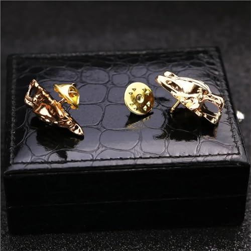 Broches de solapa masculinos con doble cadena para lucir impecable en bodas 7