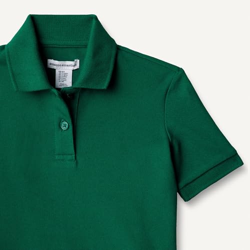 Image of Amazon Essentials Toddlers and Baby Girls' Cotton Spandex Polo Shirt, Breathable Stretch Pique Knit, Pack of 3