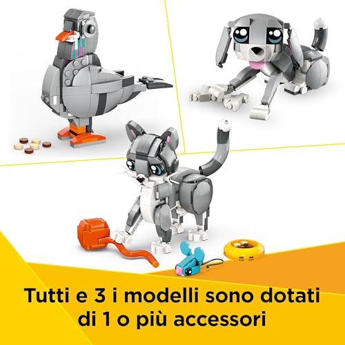 Creator 3 in 1 Gatto Giocoso Giocattolo - Animale che si Trasforma in Piccione o in Cane Domestico - Regalo di Compleanno Creativo per Bambine e Bambini da 8 Anni in su - 31163 - Lego - Immagine 5