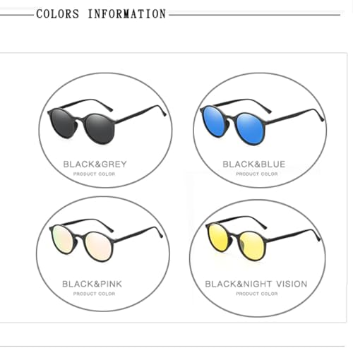 Lunettes de soleil rondes polarisées style rétro steampunk UV400 unisexes - 7