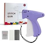 Stitch Gun for Clothes Handheld Tagging Gun for Clothing Quick Clothes Fixer Portable Sewing Gun Sewing Kit Includes 1,000 Black Fasteners & 1,000 White Fasteners & 6 Needles-(Purple)