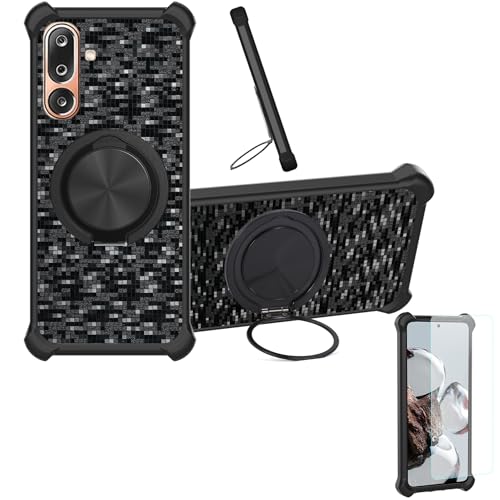 �Ή� Samsung Galaxy M36 5g �P�[�X Phone Case [1�� 9H+�d�x���� �K���X�t�B����][360°��]���X�^���h�A�}�O�l�b�g��]CX-11-HEI