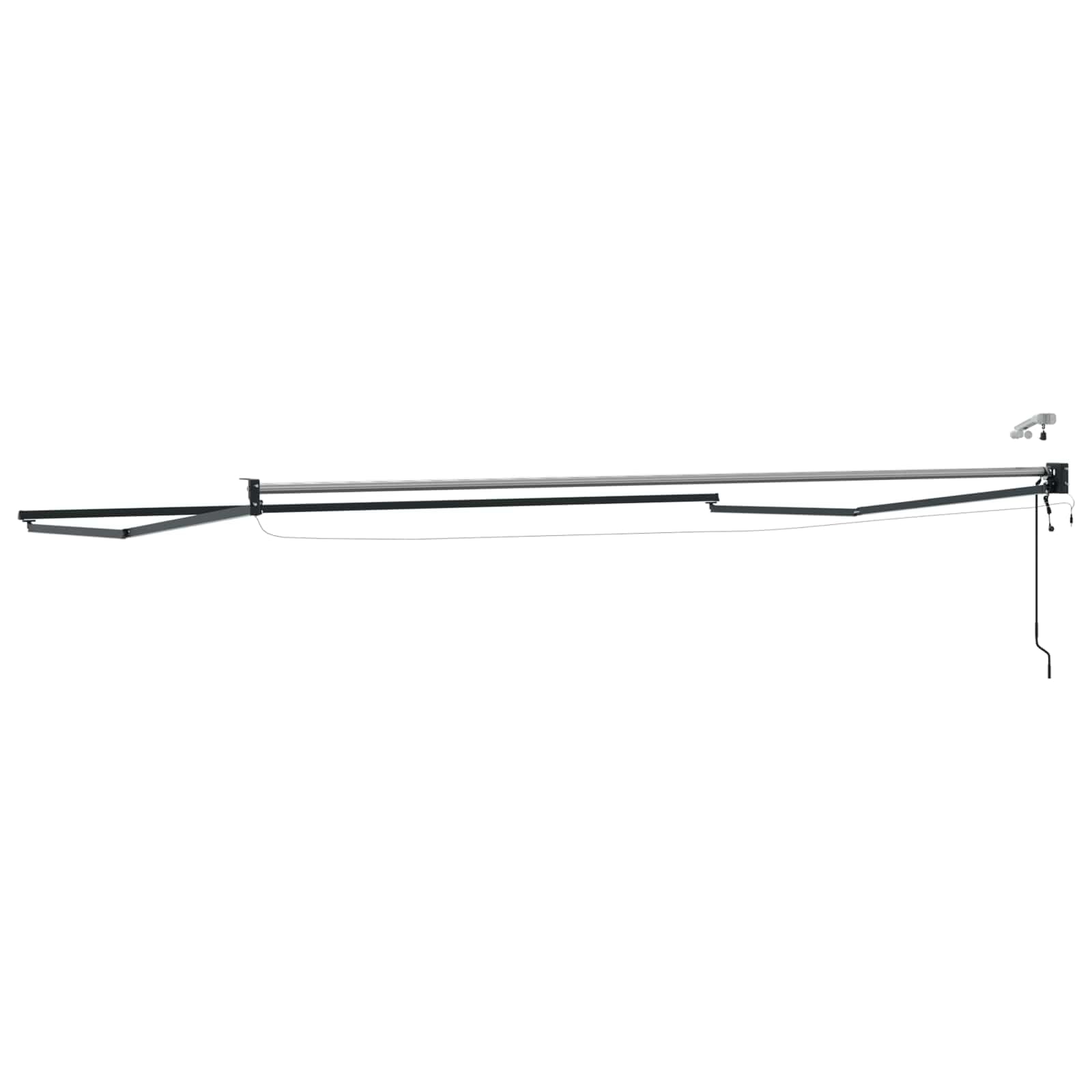 Telaio elettrico per tenda da sole antracite, 4,5 × 3 m, in alluminio con illuminazione a LED, sensore meteorologico, manovella, allungabile, per balcone, terrazza, giardino, resistente alle