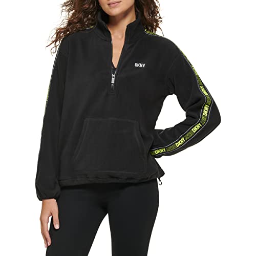 DKNY Women's Sport Flip Logo Tape Quarter Zip Jacket2