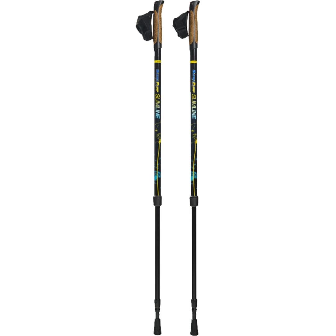 BungyPump Slimline - Bastoni da allenamento Nordic Walking con 4 kg di resistenza e sospensioni (95-135 cm), per allenamento quotidiano e riabilitazione, con cinturino da polso e piedini in gomma