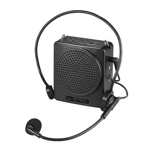Amplificador de voz digital portátil multimedia con altavoz y micrófono negro