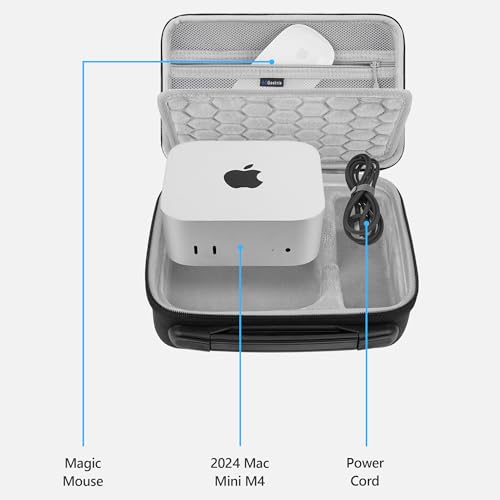 Image of GEEKRIA Desktop Computer Hard Travel Case, Compatible with Apple 2026 Mac mini M5 / 2024 Mac mini M4 / M4 Pro Travel Carrying Bag, Fit for Magic Mouse, Trackpad and Accessories (Dark Gray)