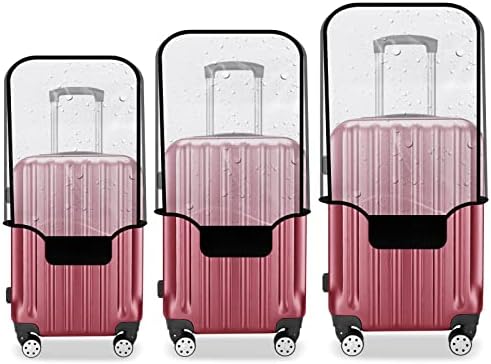 JZRTravel Luggage Cover 3 Pieces Clear PVC Waterproof Suitcase Cover Luggage Suitcase Protector for Spinner Wheels Suitcase, Suitable for 20"/24"/28" Case.