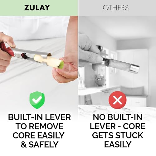 Zulay Kitchen Premium Apple Corer Tool - Ultra Sharp, Stainless Steel, Serrated Blades for Easy Coring - Easy to Use & Clean, Durable Apple Corer Remover for Baking Apples & More - Red by Zulay Kitchen - Image 7