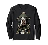 Camo Pit Bull Camo Animal Hunter Caza Perro Gráfico Manga Larga