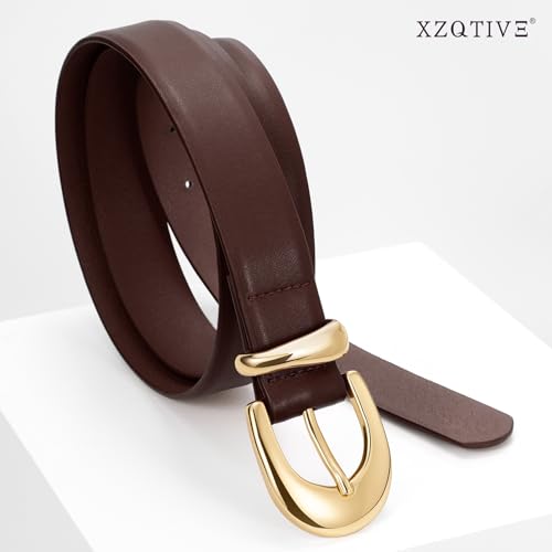 XZQTIVE Women PU Leather Belt for Jeans Pants Ladies Fashion Skinny belt with Gold Silver Buckle3