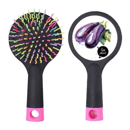 Brosse à cheveux démêlante anti-casse pour nœuds tenaces motif aubergine