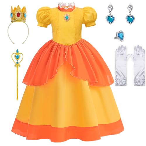 Miltrs Princess Costume for Girls Kids Movie Cosplay Dress Up Outfit Halloween Christmas Birthday Party
