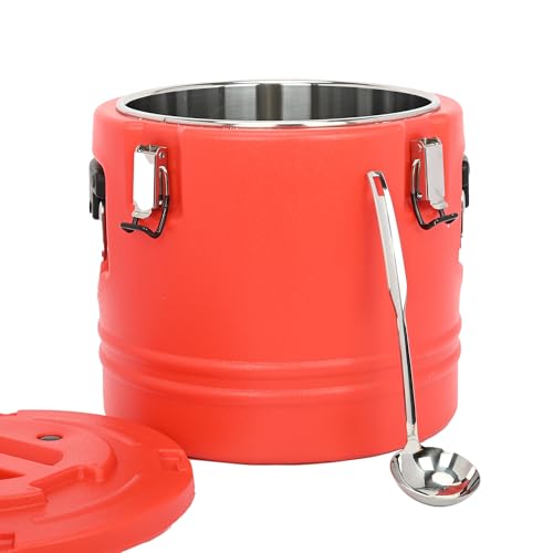 Insulated Soup Container with Spoon 21QT Stainless Steel