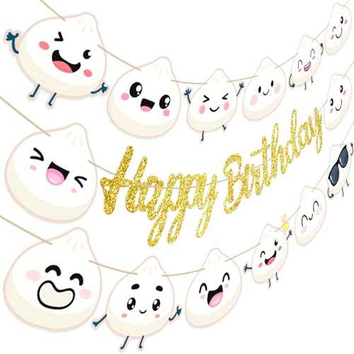 Little Dumpling Birthday Banners Cute Dumpling Party Decorations 3PCS Glitter Dumplings Theme Baby Shower Banners Asian Food Birthday Party Decor for A Little Dumpling is On the Way Baby Shower Supplies