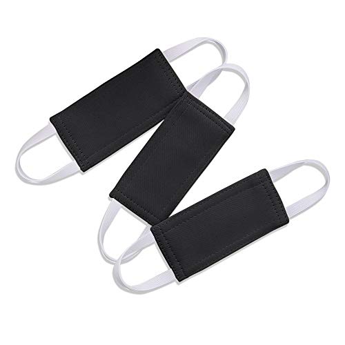 Image of PONY DANCE Baby Door Latch Cover Closer - Nursery Door Silencer with Strong Elastic Straps, Thick Solid Cushion for Noise Reduction, Prevents Slamming, 3 Pieces, 4W x 2L Inches, Black