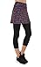 slimour Women Capri Leggings with Skirt Attached Capri Pants Skirted Leggings Workout Mixed M