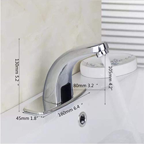 Image of Automatic Sensor Tap Touch Less Brass Water Sensor Tap | Automatic Sensor Faucet | Silver | Chrome Finish | for Washbasin & Bathroom