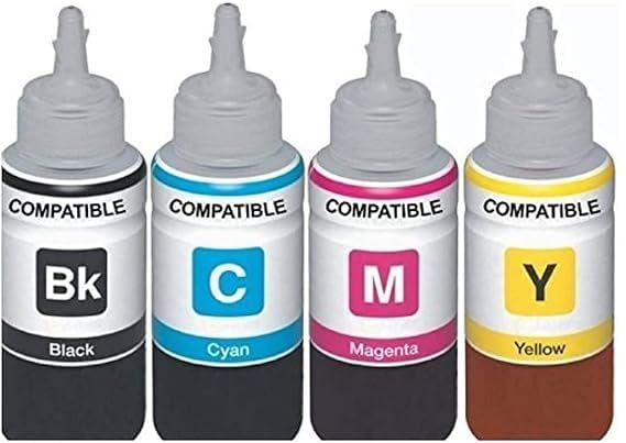 Compatible Refill Ink Compatible for Compatible Use in Canon Pixma MG2577s All-in-One Inkjet Printer – Cyan, Magenta, Yellow & Black – 100 ML Each Bottle Tri-Color Ink Bottle