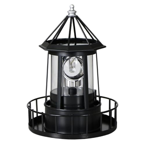 Faro decorativo para jardín con luz giratoria automática y resistente al agua