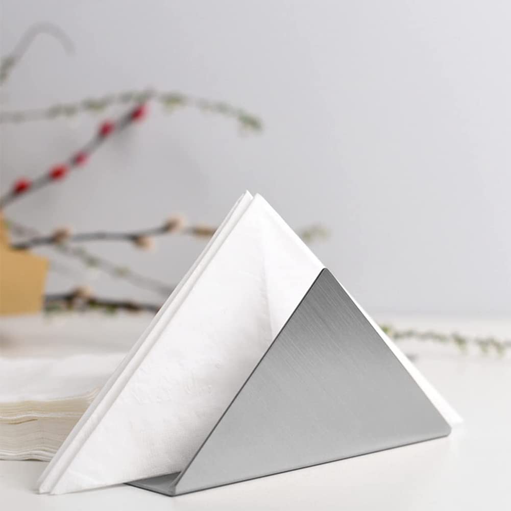 Porte-Serviettes De Table Niciksty En Acier Inoxydable - Design Triangle Élégant 20x15x3,6 Cm