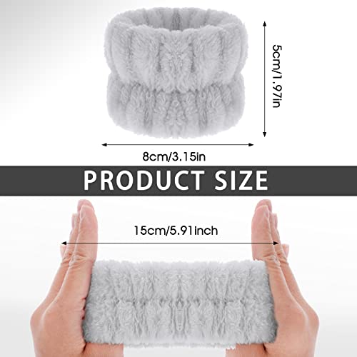 Abeillo 4 Stück Handgelenk Spa Waschband Mikrofaser Gesichtswasch Armbänder Korallen Saugfähiges Armband zum Waschen, Handgelenktücher für Waschen Gesicht und Dusche