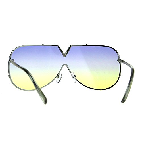 V Top Oversized Sunglasses Designer Style Shield Aviators UV 4003