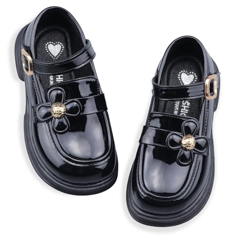 Image of Girls Mary Janes Shoes Toddler Dress Shoe School Uniform Oxford Flats | Elegance Comfort Cute Sweet Functional Sturdy Fit Widen Soft cushioned Non-slip Party Wedding Christmas Easter Gifts