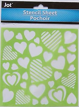 Adhesive Multi-Media Hearts Stencil Sheet - 6 x6 Inches