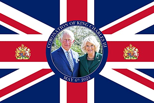 Large 5x3FT Union Jack Flag New King Charles III Queen Consort Camilla British Monarch Sovereign Coronation Celebration Britain Flag Garden Street Pub Outdoor Decorations - Image 2