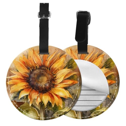Étiquette de bagage en PVC tournesol évite la perte de valise lot de 6 pièces