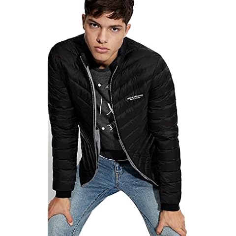 Armani Exchange Men's Black Duffel Coat Cover
