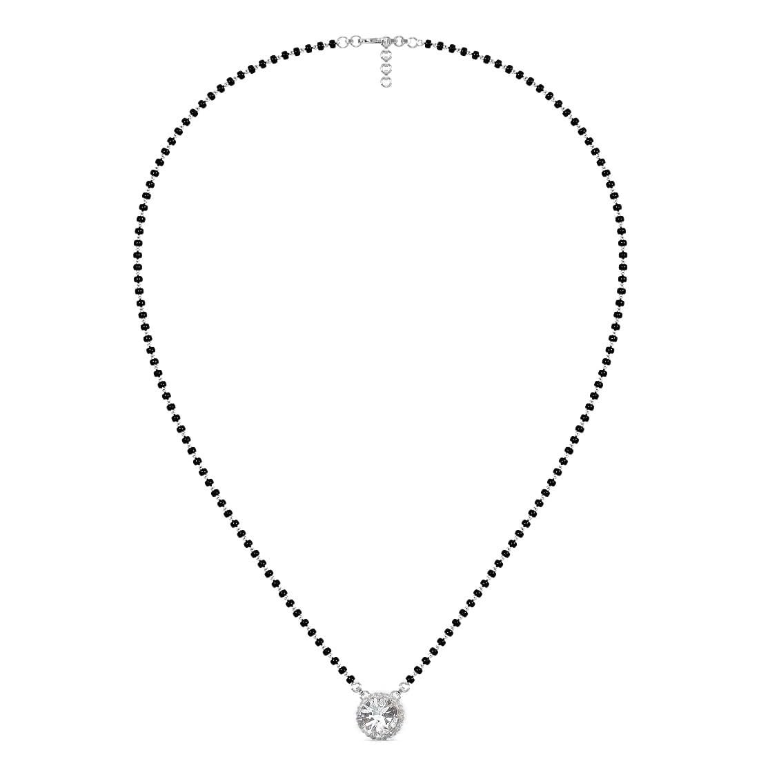 VAMA Rhodium Plated Black Beads Mangal sutra mala AD Diamond stone Necklace Chain Tanmaniya Mangalsutra for Women (Mangalsutra AD diamond) (B0CMJ5QNCG) Amazon Price History, Amazon Price Tracker