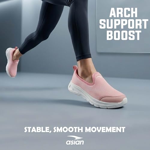 Image of ASIAN Style Walk-01 Slip-On Walking Shoes for Women & Girls | Lightweight Stylish Casual Shoes with Arch Support, Memory Foam & Durable Sole