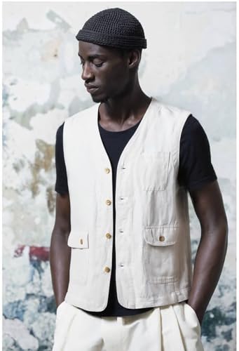 Men's Suit Linen Vest Casual Lightweight Waistcoat Cotton Jacketsleeveless2